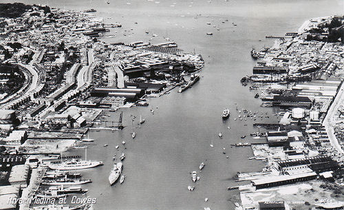 Arial view of Cowes Harbour